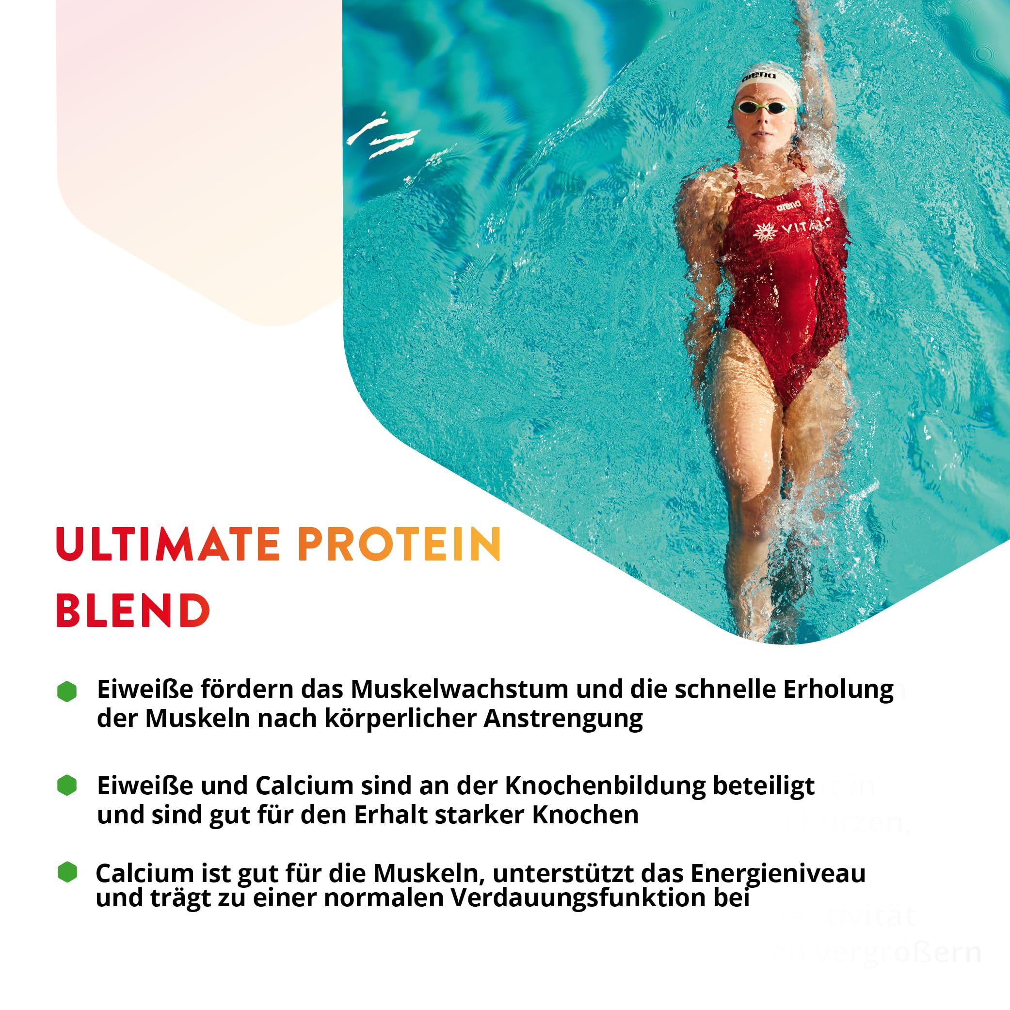 Vitals - Ultimate Protein Blend Standbeutel 900 Gramm. Einzigartige Mischung aus fermentiertem Molkenprotein, ergänzt mit speziell ausgewählten Prä-, Pro- und Postbiotika.
