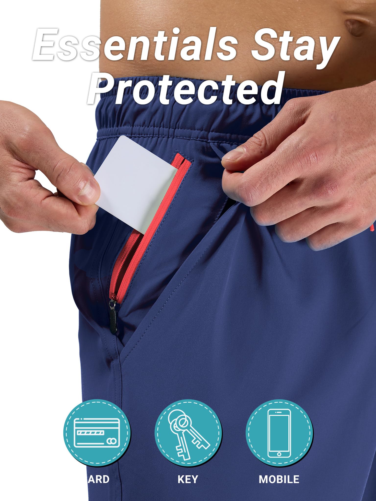 Arcweg Costume da Bagno Uomo, Pantaloncini Lunghi 2 in 1 con Doppia Fodera Traspirante e Asciugatura Rapida, con Tasche e Coulisse Regolabile, per Mare, Surf e Nuoto
