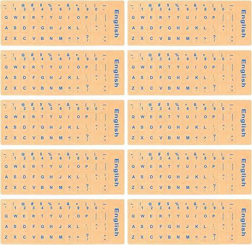 PATIKIL Calcomanías para teclado inglés, paquete de 10 fundas universales de repuesto para teclado de computadora de escritorio, estilo 2, fondo