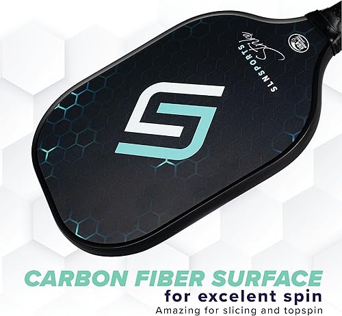 Miniatura 3 de Paletas de pickleball  Juego de 2 raquetas de fibra de carbono aprobadas por USAPA  Estuche de transporte, 4 bolas  Raquetas de pickleball para
