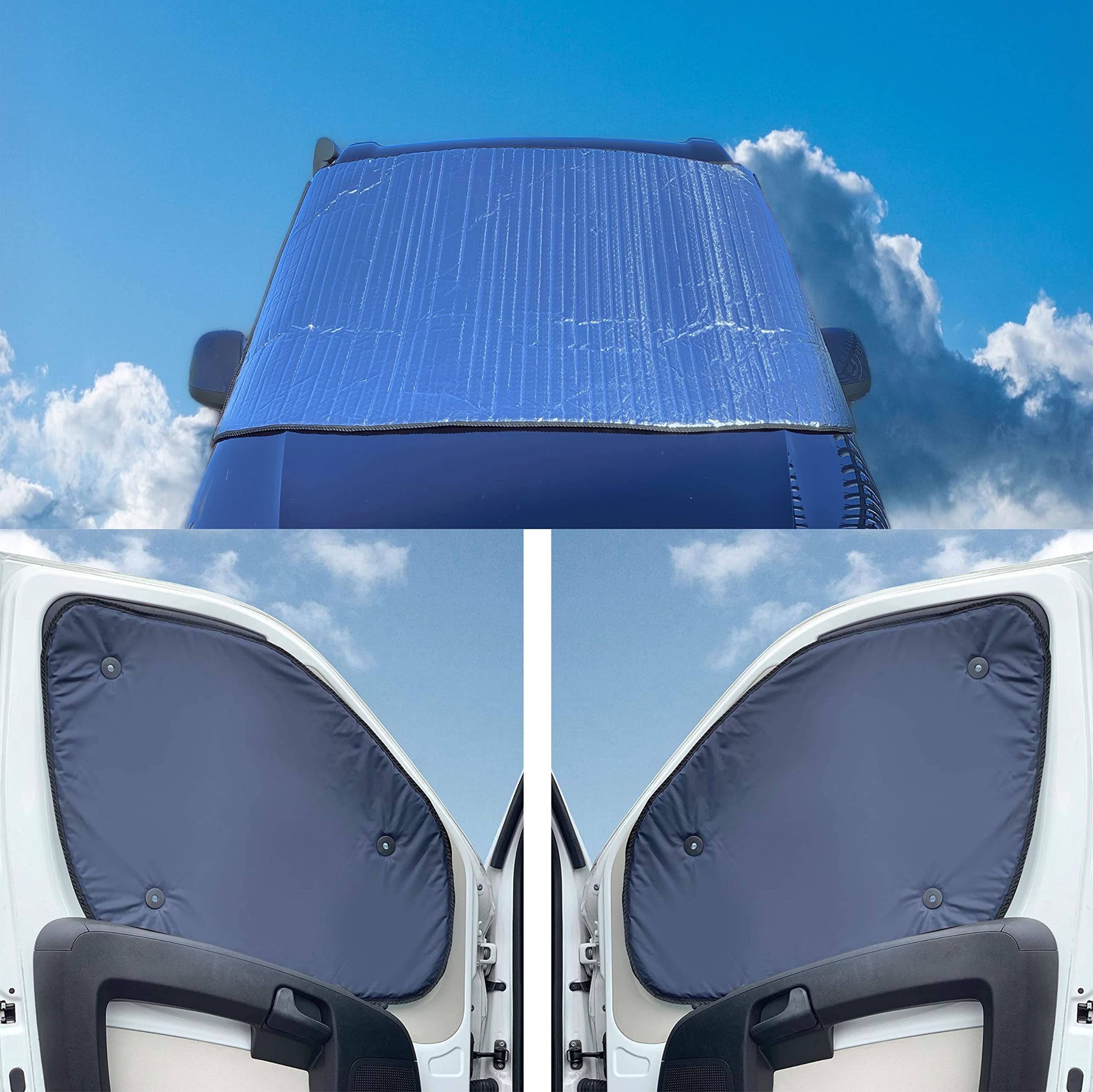 External Thermal Blinds To Fit Toyota Alphard (Years 2002 to 2008) With Navy Lining