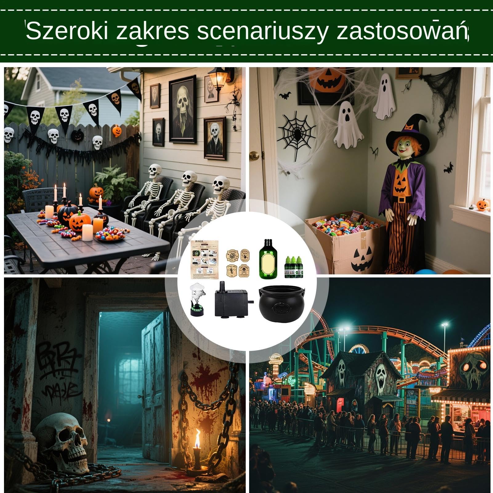 Kubeł Wiedźmy Sezonowa Dekoracja | Świąteczne Wiaderko Ozdobne Dla Kobiet Mężczyzn Dekoratorów Nawiedzonego Domu Biura Mieszkania Domu Salonu Sypialni Gabinetu