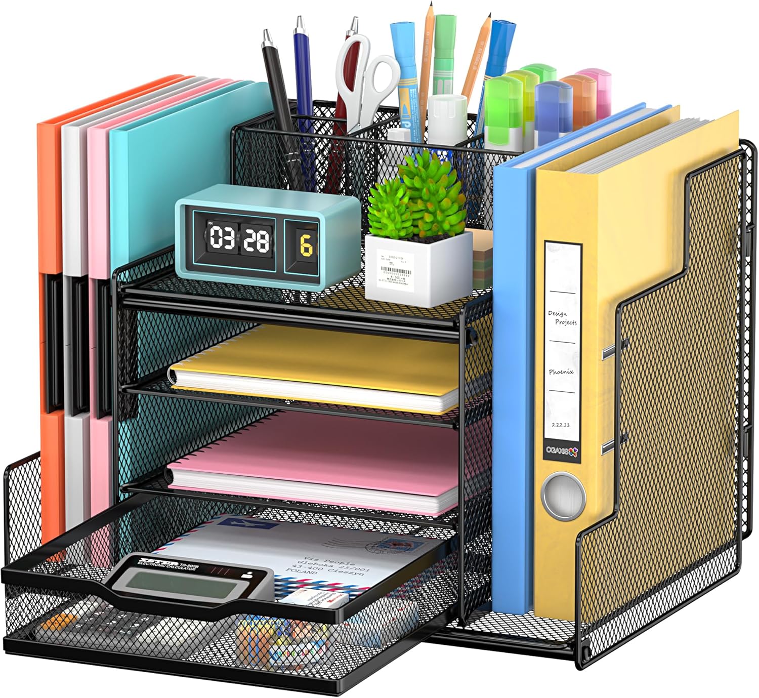 Egepon Office Desk Organizer with Vertical File Folder
