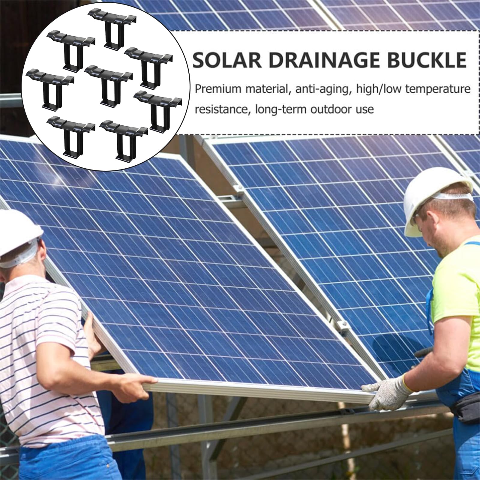 25 Piezas Clips de Drenaje de Agua, Clips de Drenaje de Agua para Paneles Solares, Panel Solar Quitar Clip, Clip de Eliminación de Lodos de Panel Solar, Clips Panel Fotovoltaico Durable 30mm