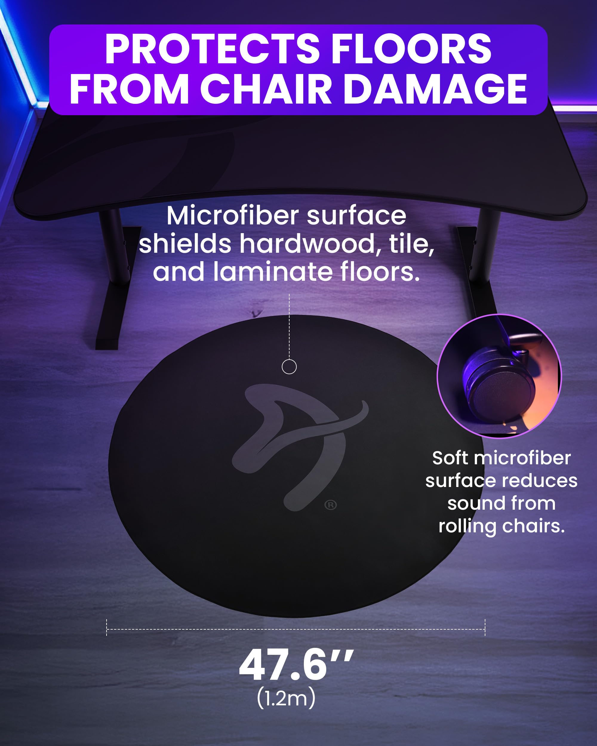 Floormats:Zona Round Floorpad (Black/Grey)