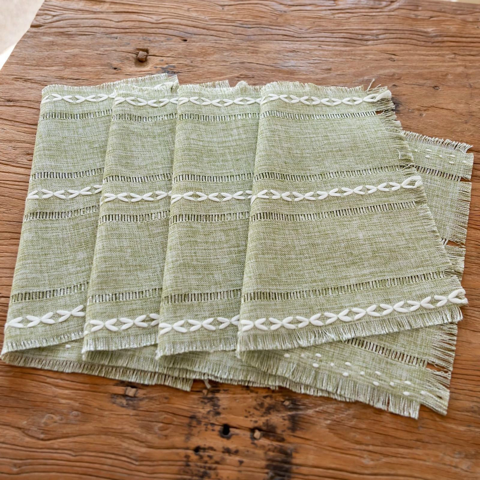 Rechteckige Platzsets Platzdeckchen Abwaschbar 6Er Set Platzset Antirutsch Grün Tischsets 33x45CM