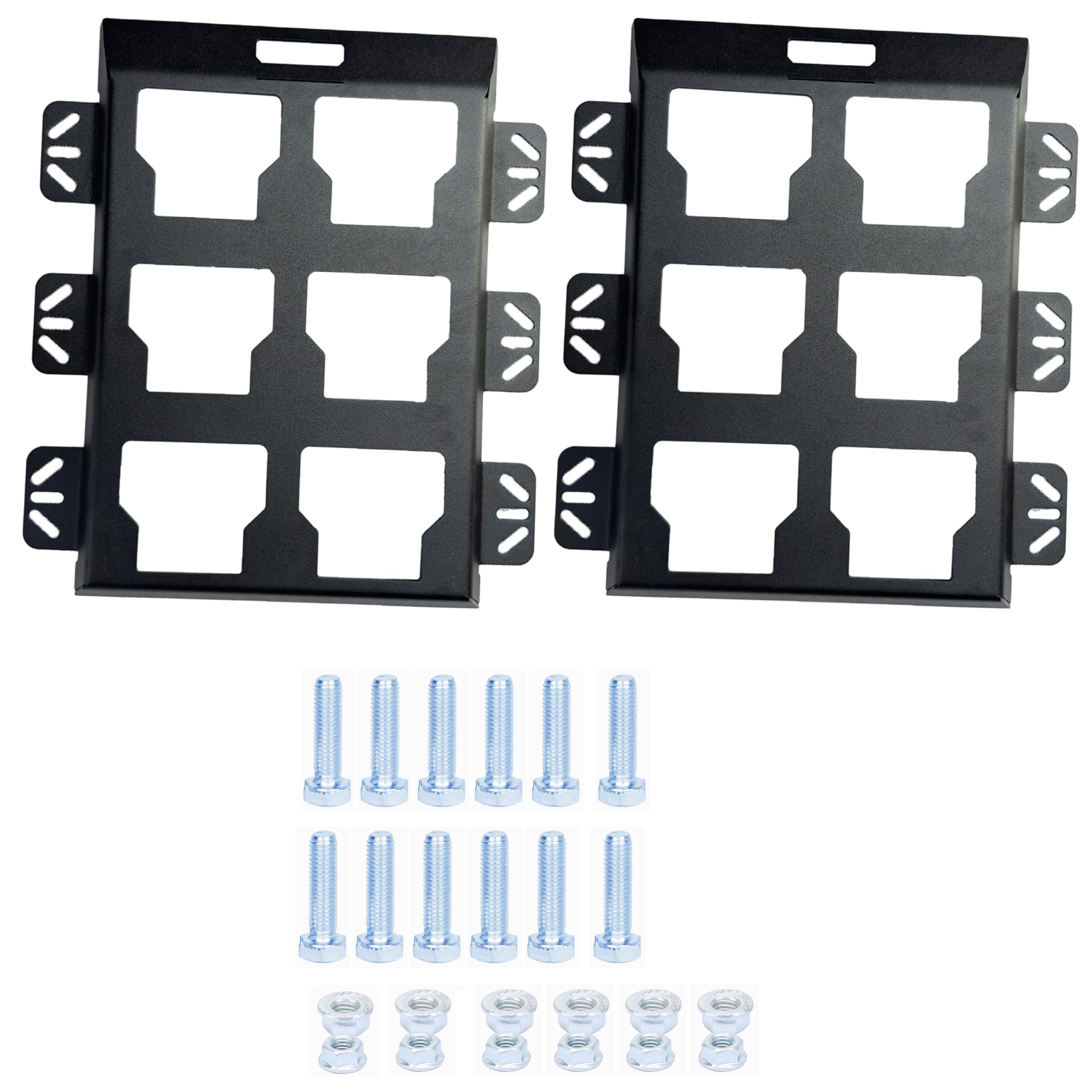 Mounting Plate Compatible with Milwaukee Packout, 50 Lbs, Metal with Powder Coat, for Tool Storage and Organization System(Half Plate-Black-2)