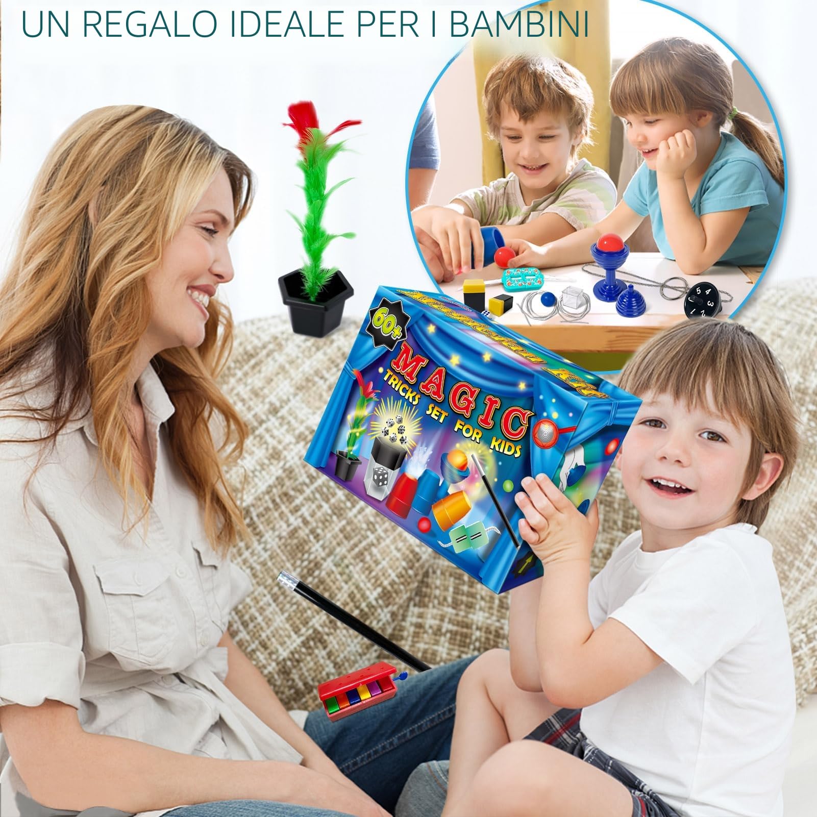 Heyzeibo Giochi di Magia - Oltre 60 Trucchi Magici per Bambini, Kit Magico con Bacchetta Magica e Istruzioni, Ragazzi, Ragazze, Bambini Piccoli, Principianti