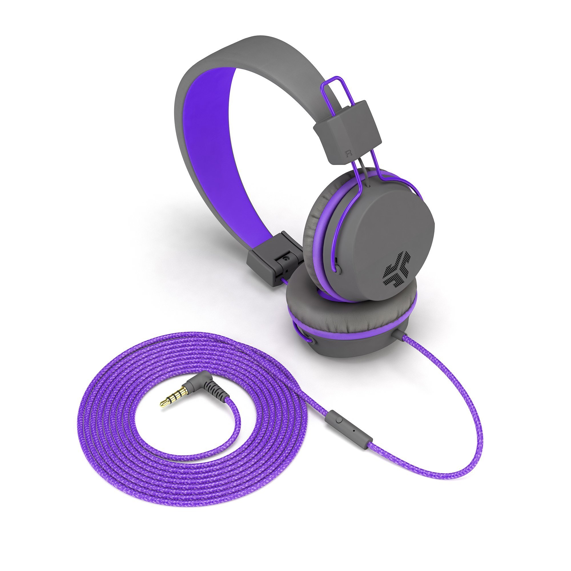 JLab JBuddies Studio - Auriculares infantiles con cable, auriculares supraaurales para niñas y niños, volumen limitado con micrófono, aislamiento de ruido, auriculares ajustables para niños, color