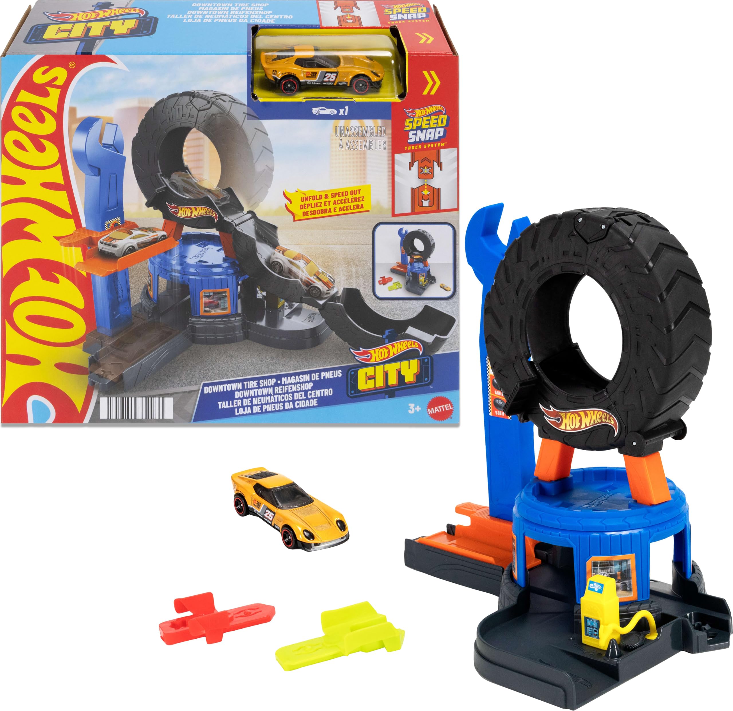 Hot Wheels City Downtown Tyre Shop Playset