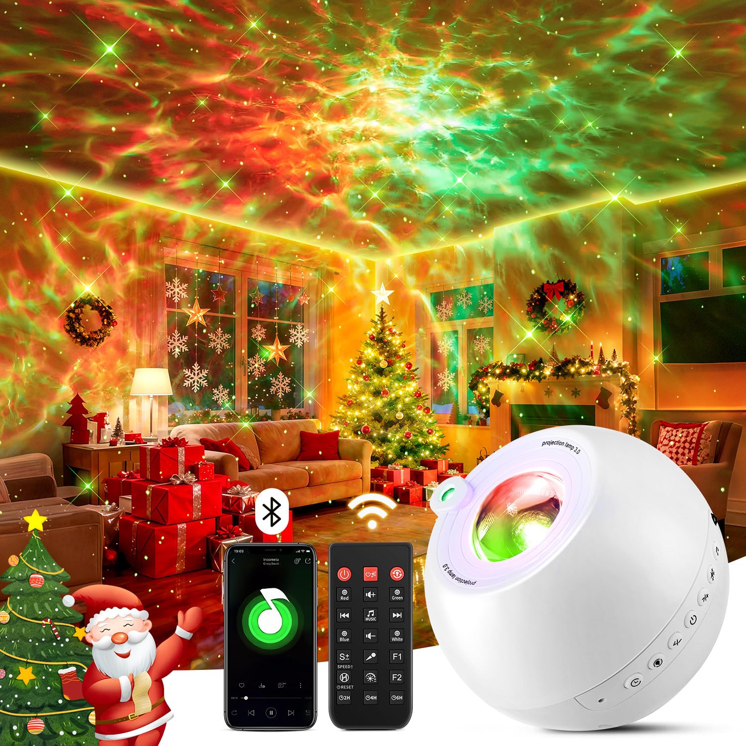 PIKOYGalaxy Projector Star Projector 15 Colors+White Noise Machine+Bluetooth Girls Gifts for Teen Boys Gifts for Women Christmas Gifts Christmas Decorations Christmas Lights Night Light Led Lava Lamp
