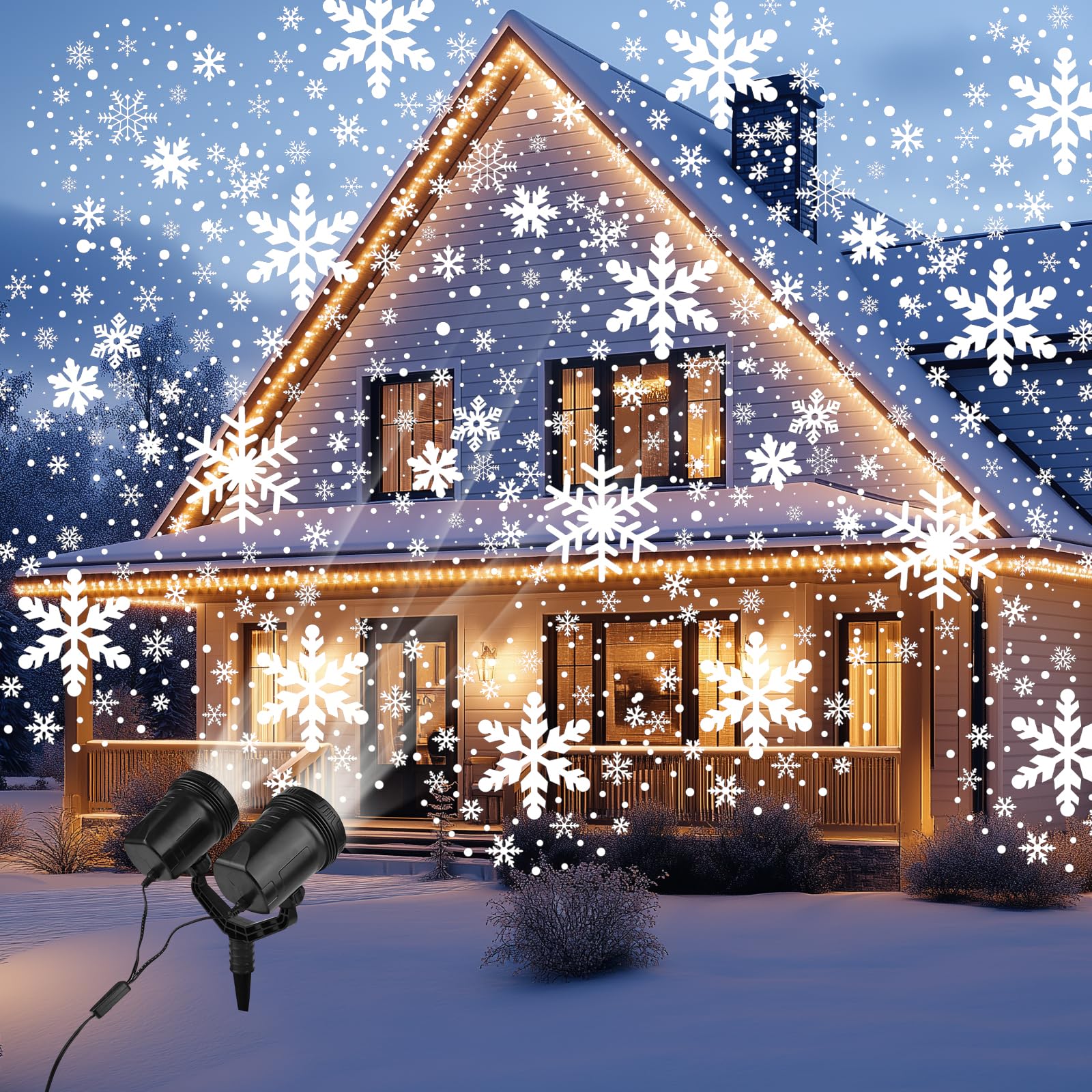 Projektor Weihnachten Aussen, GuKKK 2-in-1 LED Projektionslampe mit 10 Schaltbare Muster 10 Welleneffekt, Wasserdichte Christmas Lights mit Fernbedienung für Weihnachtsbeleuchtung Außen Innen (C)