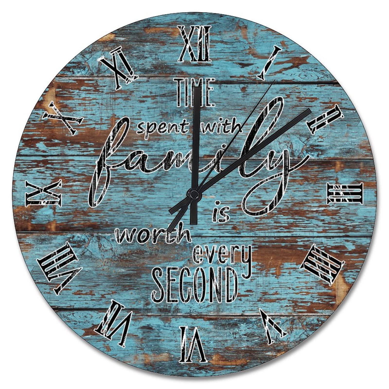 Horloge murale en bois silencieuse pour chambre et salon sans bruit
