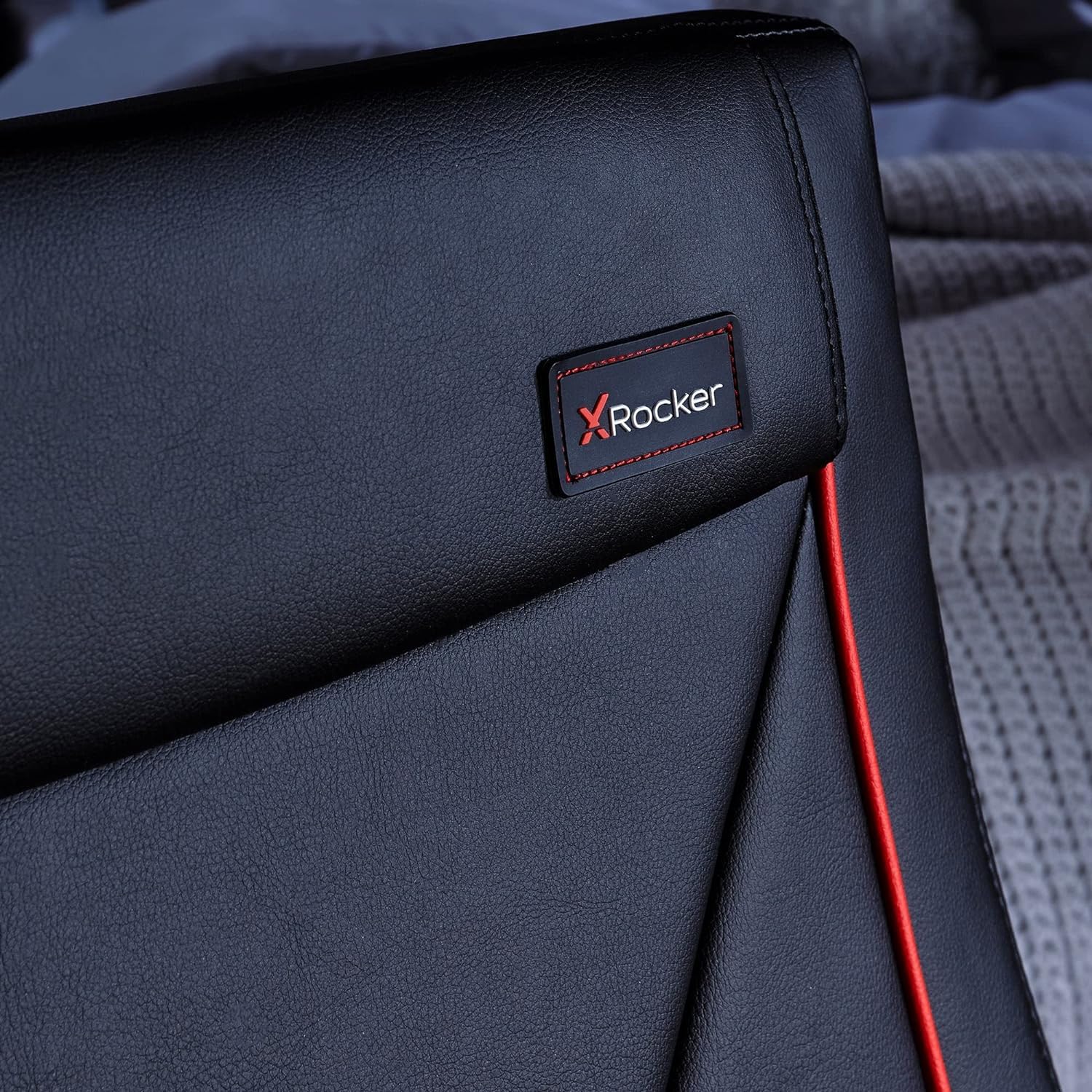 X-Rocker Luxe Ottoman fotel pojedyncze wyściełane siedzisko z głośnikami audio 2.1, sofa ze sztucznej skóry, fotel wypoczynkowy dla dzieci i juniorów, konsola do gier z miejscem do przechowywania PS,