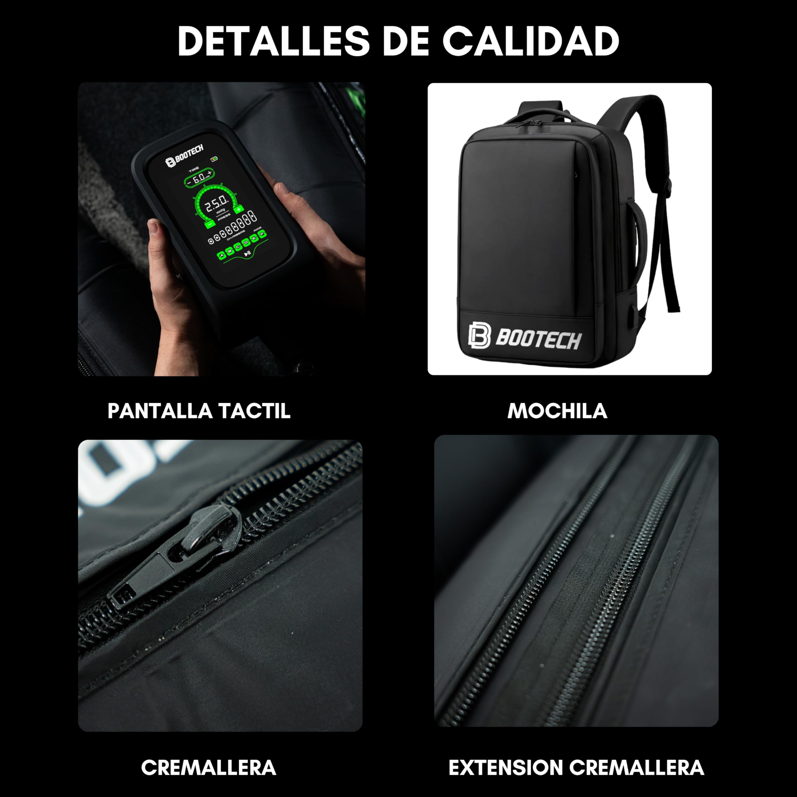 Pantalones de Presoterapia Inalámbricos 8 Cámaras para Piernas, Glúteos y Cintura, Masajeador para Drenaje Linfático, Circulación, Piernas Cansadas, Celulitis y Recuperación Deportiva, 3 Años Garantía