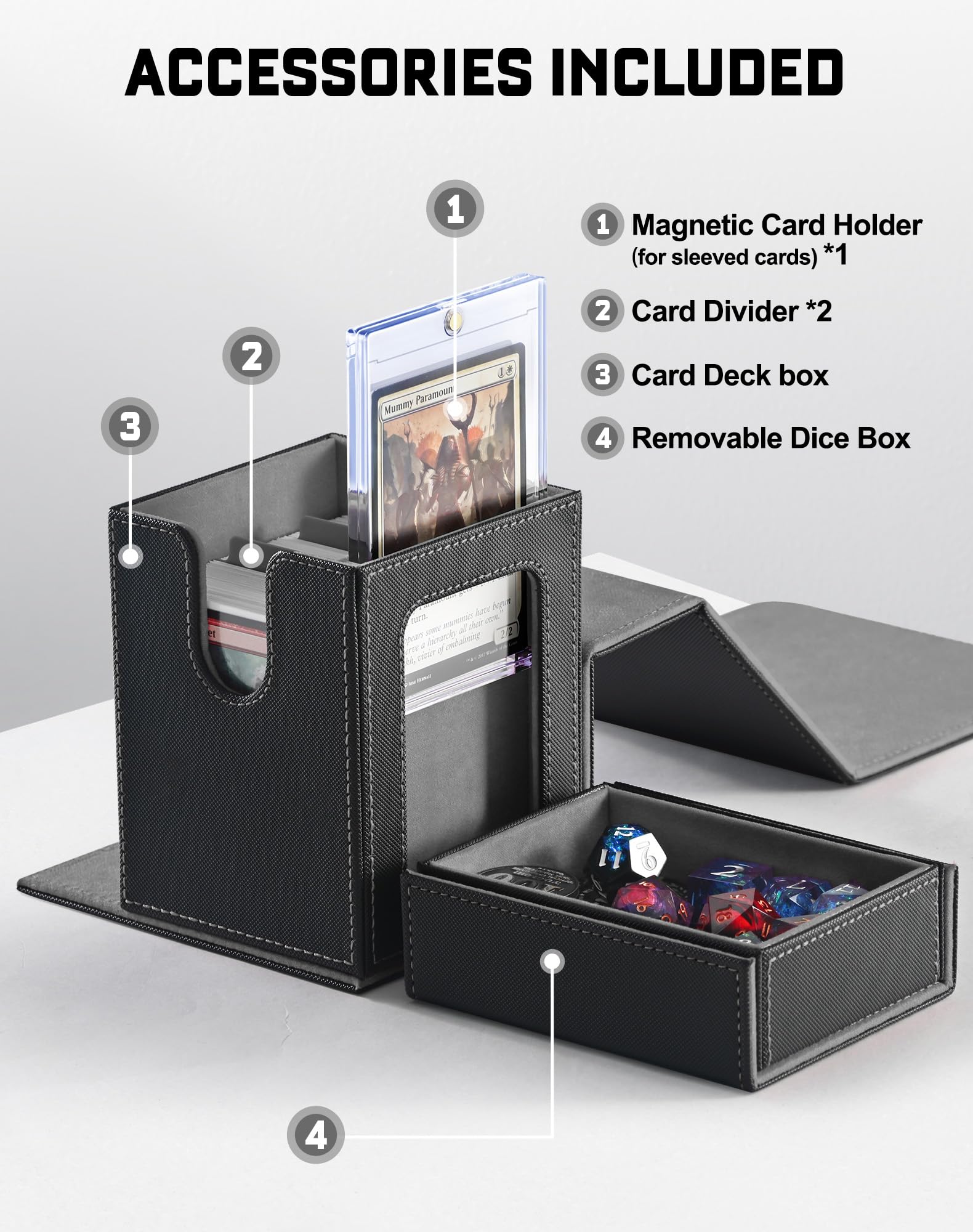 Mage Tech Commander Deck Box voor MTG gepatenteerd ontwerp, Display Mage Tech Commander Deck Box voor MTG gepatenteerd ontwerp, Display