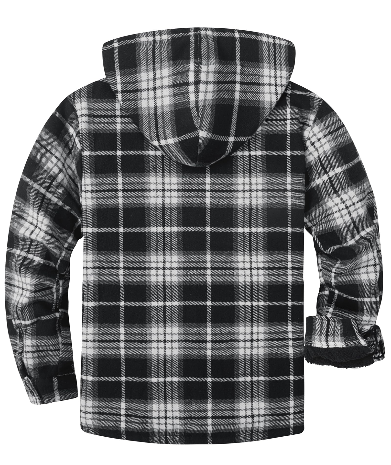 zitysport Hemdjacke Herren Hemd Sherpa Fleece Kariert Gefüttert Kapuzenpullover Fleecefutter Mantel Winter Jacke mit Taschen Flanellhemd Kariertes Männer Sweatjacke mit Kapuze