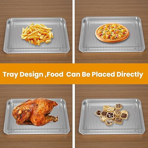 Miniatura 8 de Air Fryer Tray Replacement for Cuisinart TOA-60 TOA-65 TOA-70 Toaster Oven Deep Fryer Parts & Accessories, 12.4"x11" Stainless Steel Baking Sheet