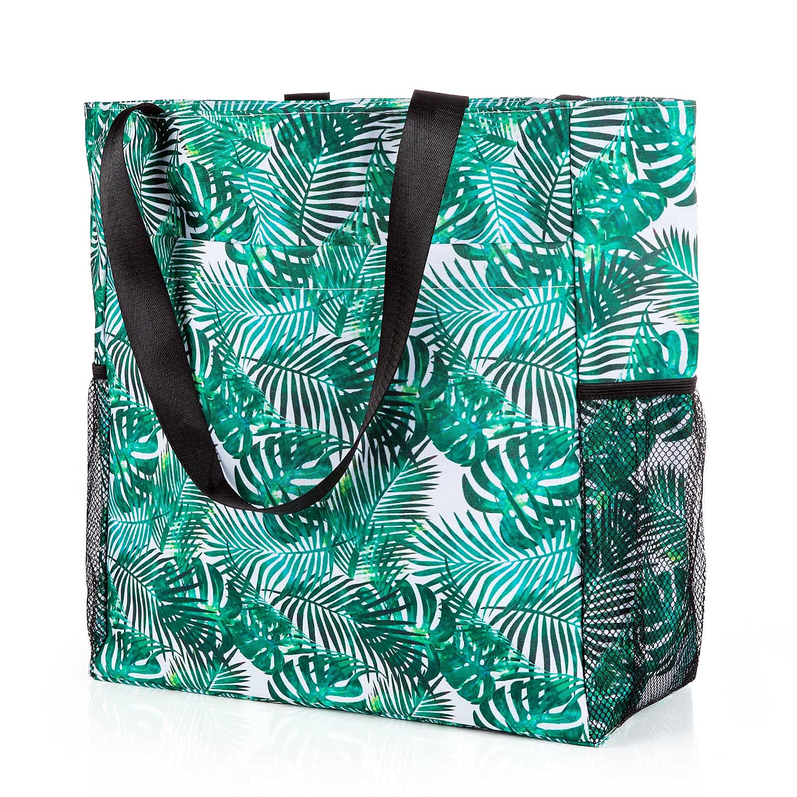 Comius Sharp Bolsos de Gimnasio, Bolsa de Hombro Grande Resistente al Agua con múltiples Bolsillos para Gimnasio, Playa, Viajes, Piscina, Yoga, Uso Diario (Green leaf)