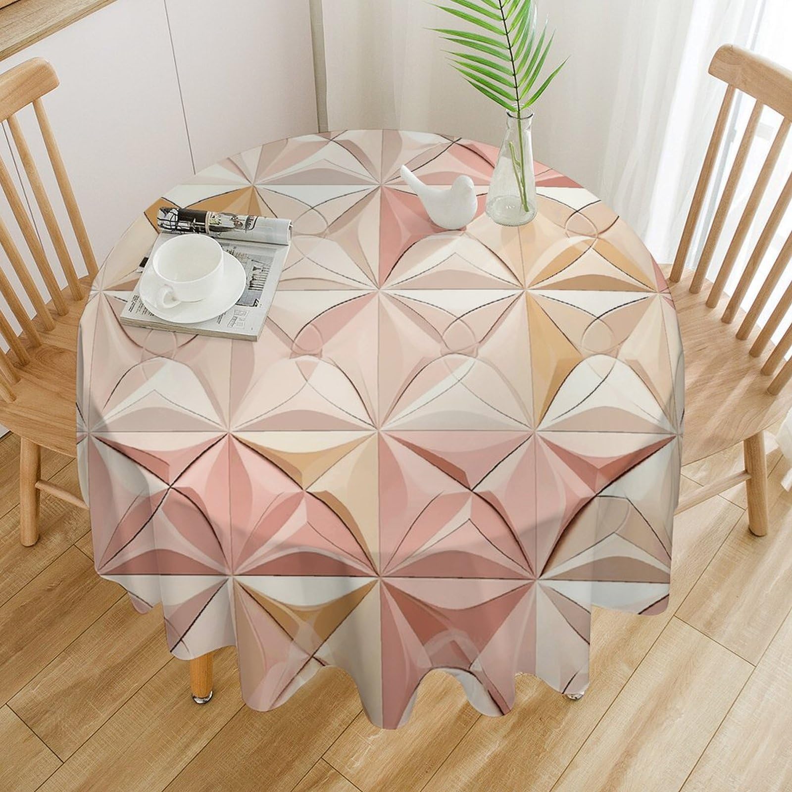 Nappe de table ronde pour terrasse et réception de mariage extérieure