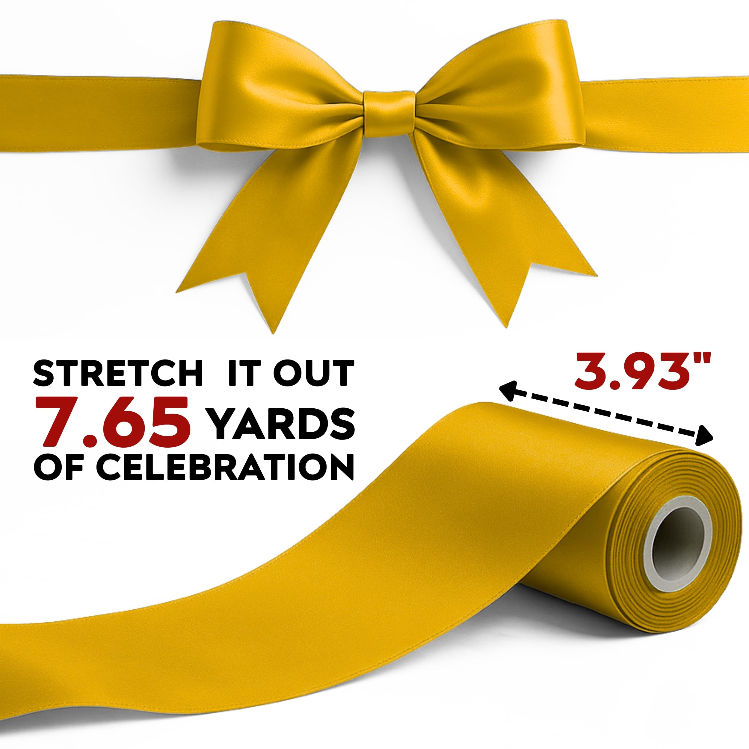 Extra Large Gold Ribbon Cutting Scissors & Red Satin Ribbon – 30 Inch Ceremonial Scissors Kit For Grand Openings