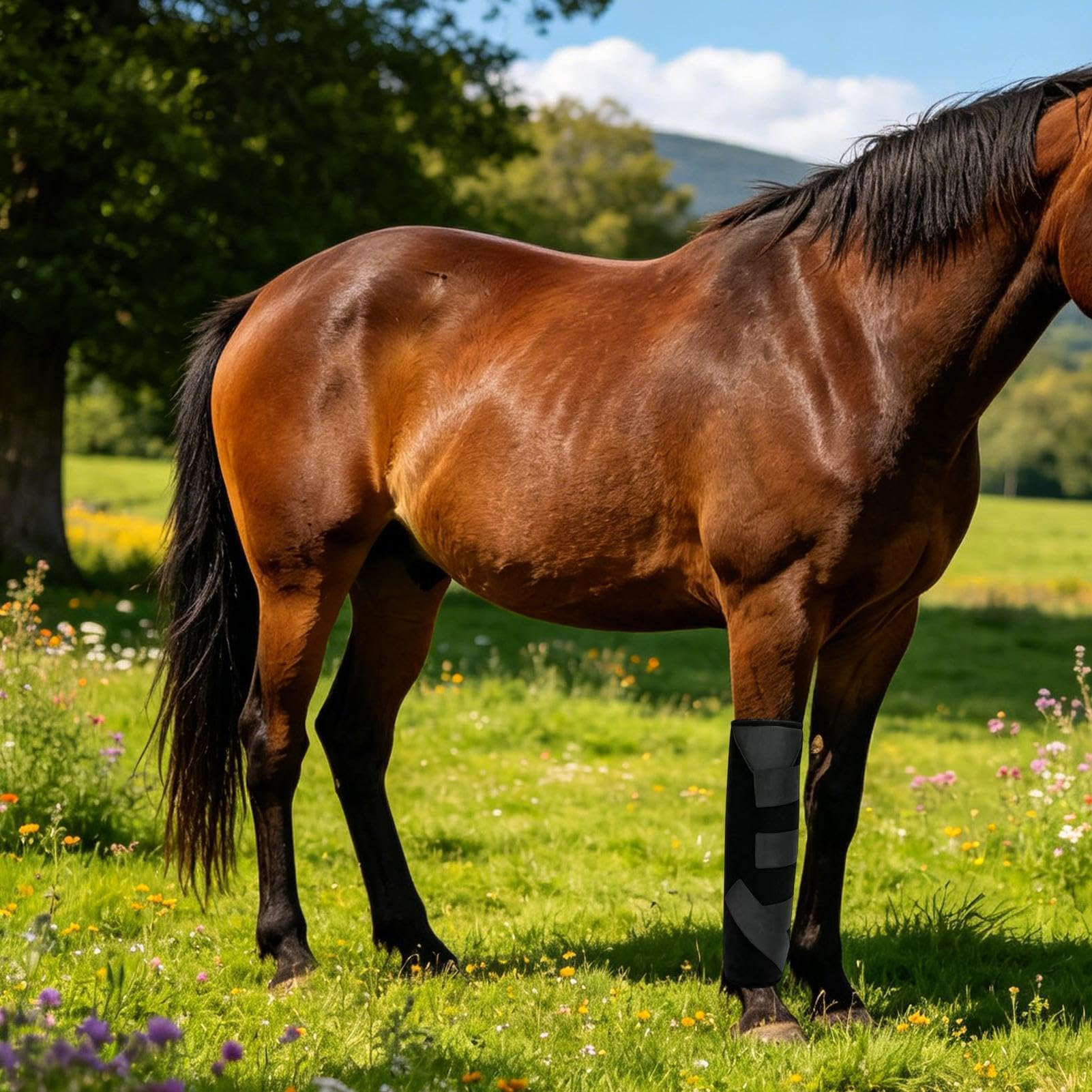 Gel-Kühlgamaschen Für Wiederverwendbare Kältewickel für beine und -knie | -Eispackungen für Reitsportler, Landwirte, Stallbetreiber und den täglichen Einsatz in Stall, Hof und