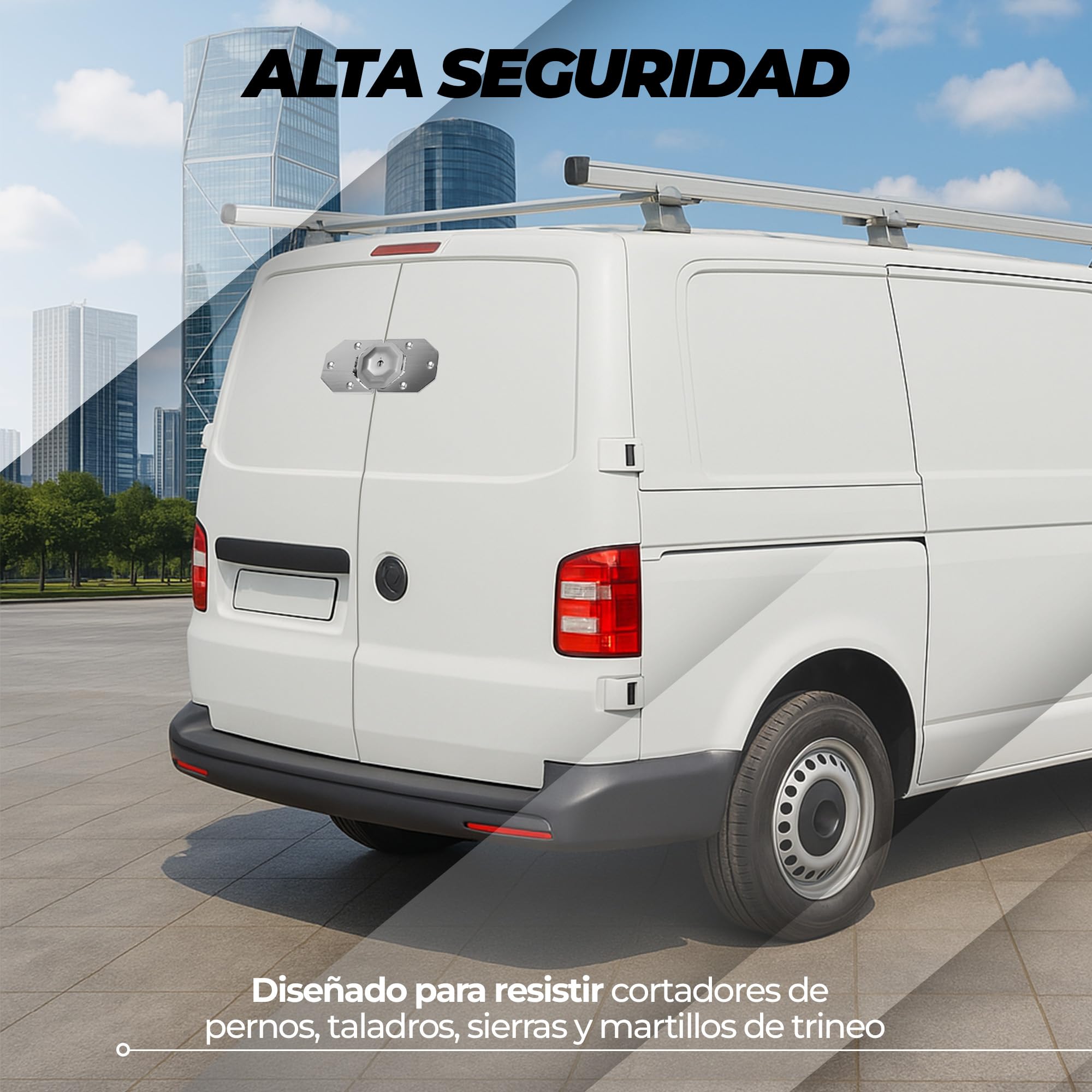 (Dos Unidades) Cerradura de alta resistencia - Cerradura furgoneta - Cerradura seguridad - Candado furgoneta - Cierre seguridad - Antirrobo coche