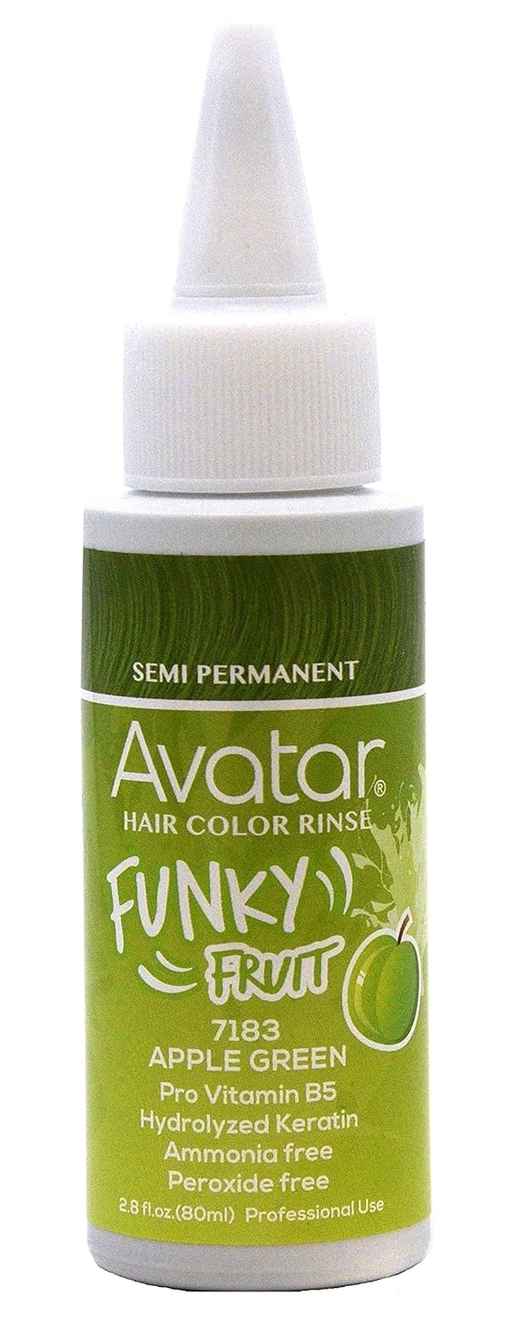 Avatar Funky Fruit Semi-permanent Hair Color Rinse 2.8 oz Apple Green 6 pieces