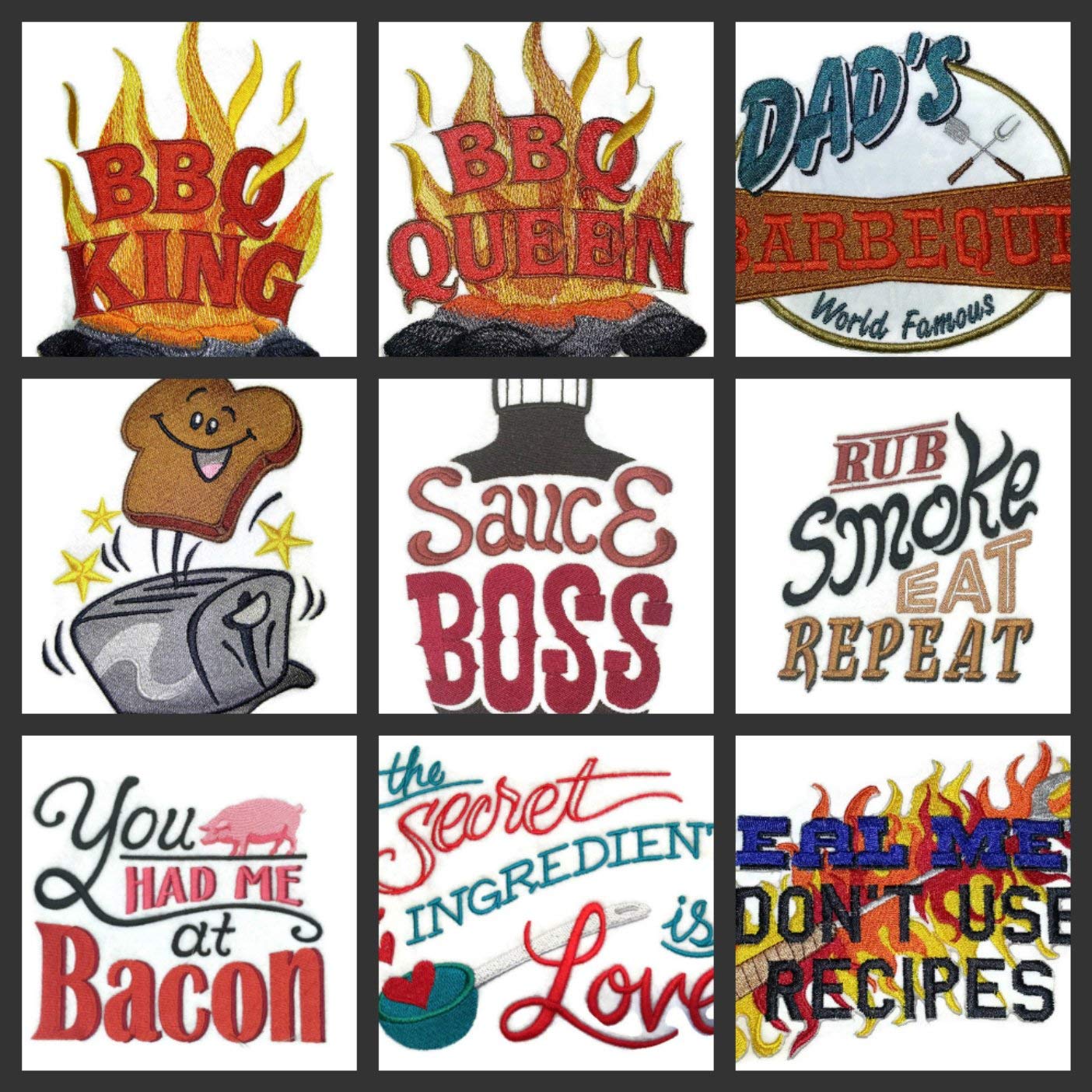 Lets go Outback for BBQ Apron Design [Toaster with Happy Toast] Embroidered Iron On/Sew Patch [6.14 X 4.83]Made in USA]