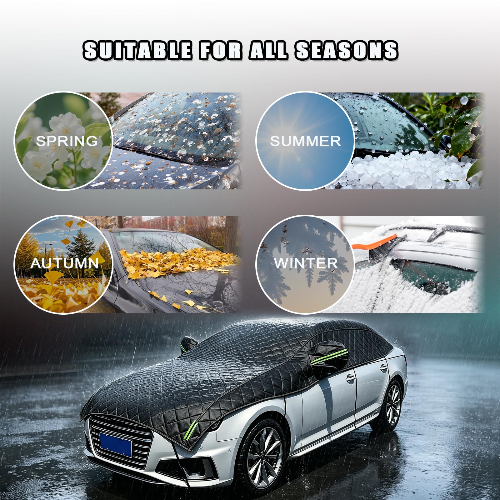 Abdeckplane Auto Hagelschutz für Kia Sportage 1995-2026, 5-Lagig Gepolsterte Abdeckung für Dach & Windschutzscheibe,Wasserdicht Outdoor Autoplane Atmungsaktiv Q01