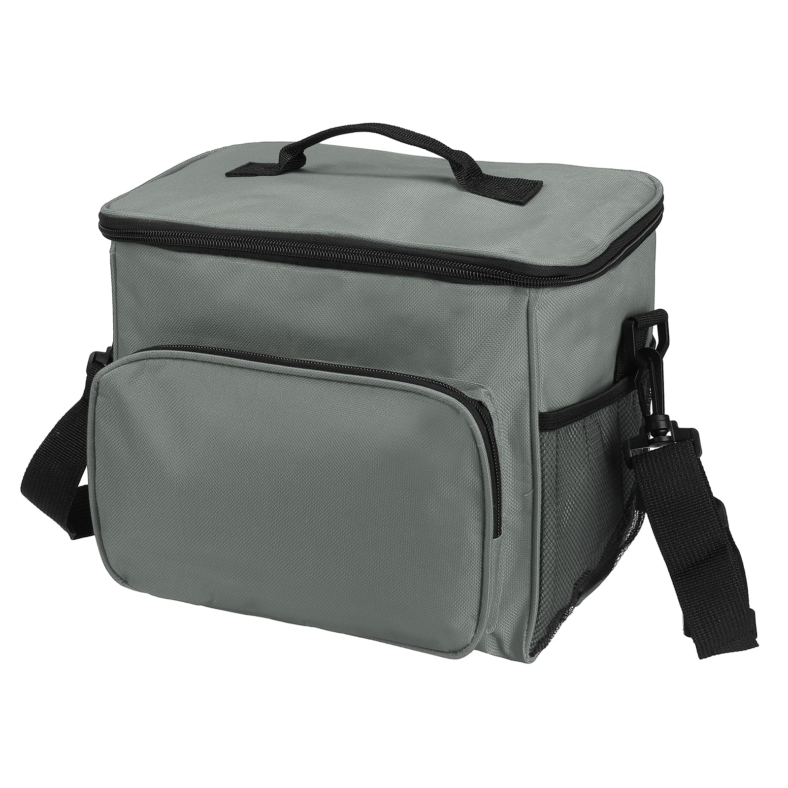 Boîte à déjeuner pour femmes/hommes, sac à déjeuner isotherme, sac fourre-tout thermique, récipient à déjeuner réutilisable 9,4 x 6,7 x 10,2 pouces pour le travail, pique-nique en plein air, gris