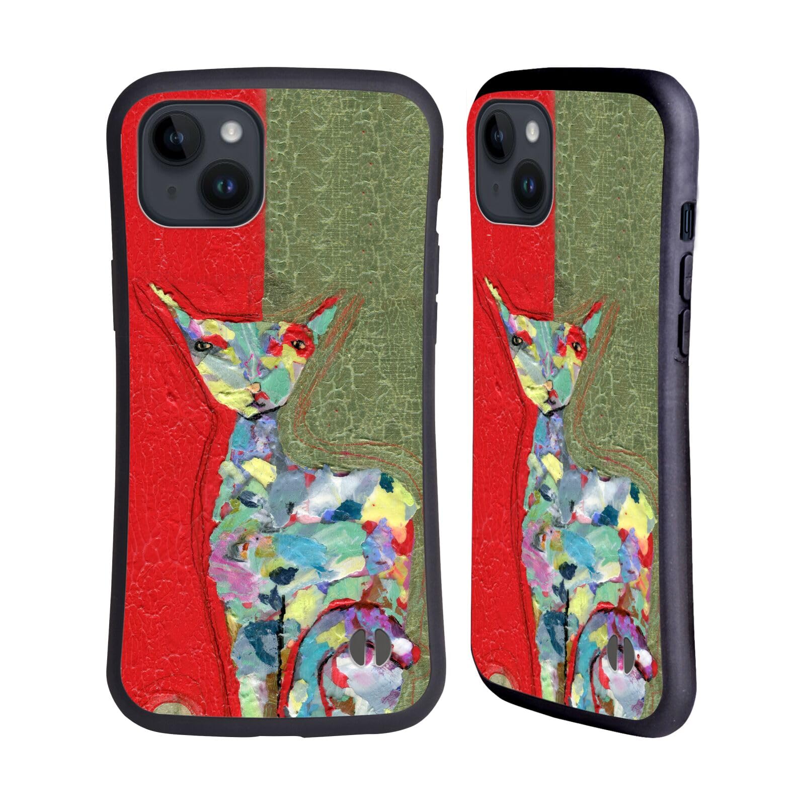 Head Case DesignsOfficially Licensed Wyanne Three Cent Attitude Cat Hybrid Case Compatible With Apple iPhone 15 Plus