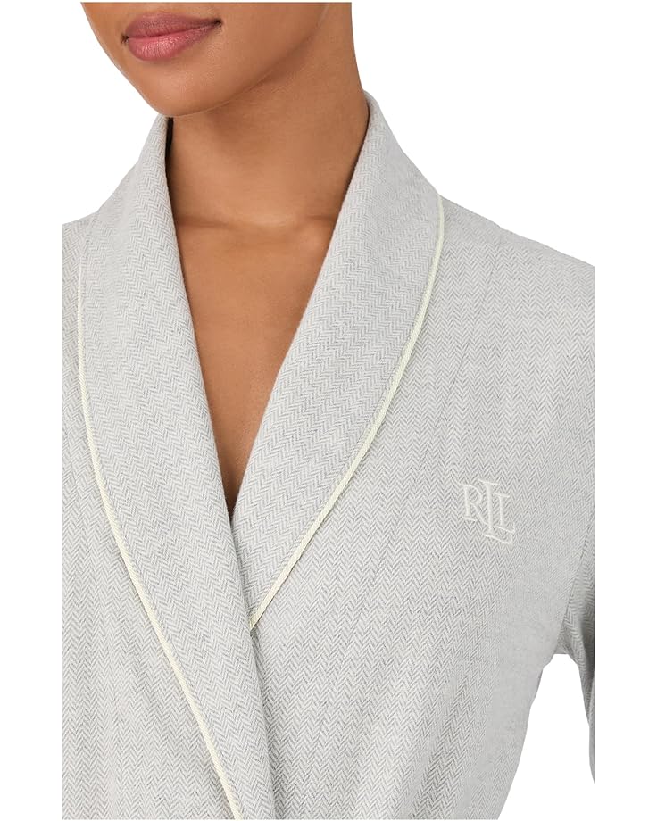 Lauren Ralph Lauren Jaquard Lounge Long Sleeve Shawl Collar Robe - #3 of 3