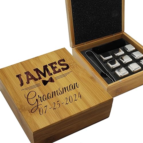 Miniatura 7 de Juego de regalo personalizado de piedra de whisky - Caja de piedras de bebida grabadas personalizadas