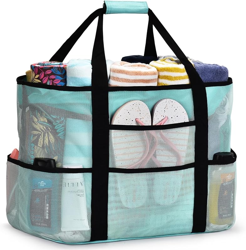 Bolsa de playa de malla Extra grande, impermeable, a prueba de arena, bolsa de playa para pileta, bolsa de natación, artículos esenciales para vacaciones de viaje