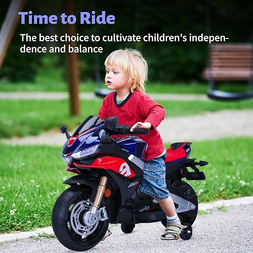 Miniatura 37 de Motocicleta eléctrica de 12 V para niños, motocicleta eléctrica para niños, motocicleta a batería para 3 años de edad, color negro