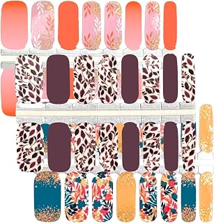 VALERIE ALLEN Nail Wraps - 48 Strips, Thanksgiving Plaid & Glitter Fall Nails