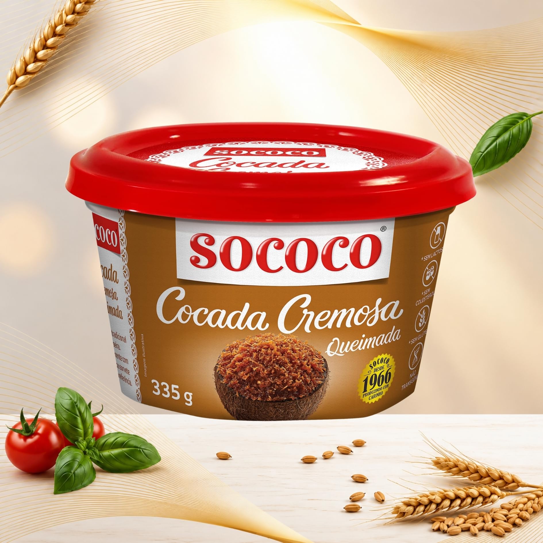 SOCOCO Dulce de Coco Cocada Cremosa Queimada 335g
