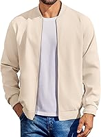 COOFANDY Men's Lightweight Cotton Bomber Jacket - Casual Flight Varsity Softshell for All Seasons
