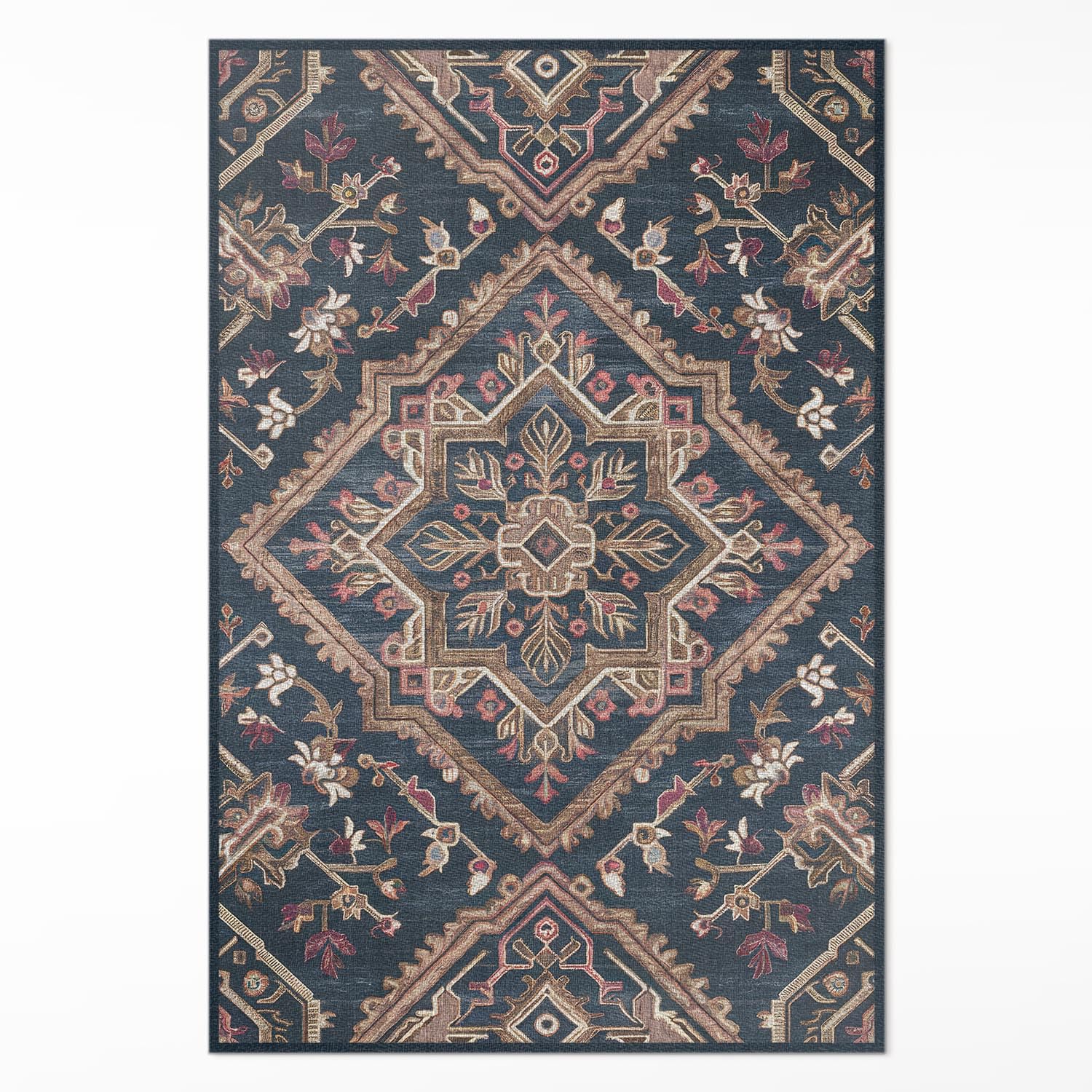 Tapis en vinyle 150x225 cm déco maison entretien facile rectangle PVC