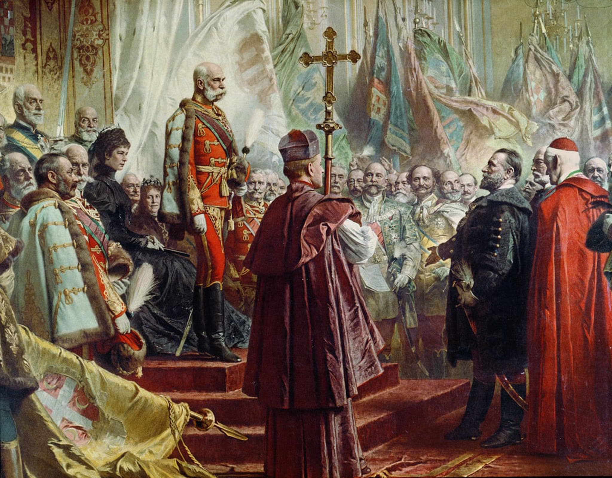 ARTXLXXBN Famous Print Painting Colorful Art Print Emperor I and Empress Elizabeth in Budapest by Gyula Benczúr Canvas Art Decorations for Home Decor 60x90cm