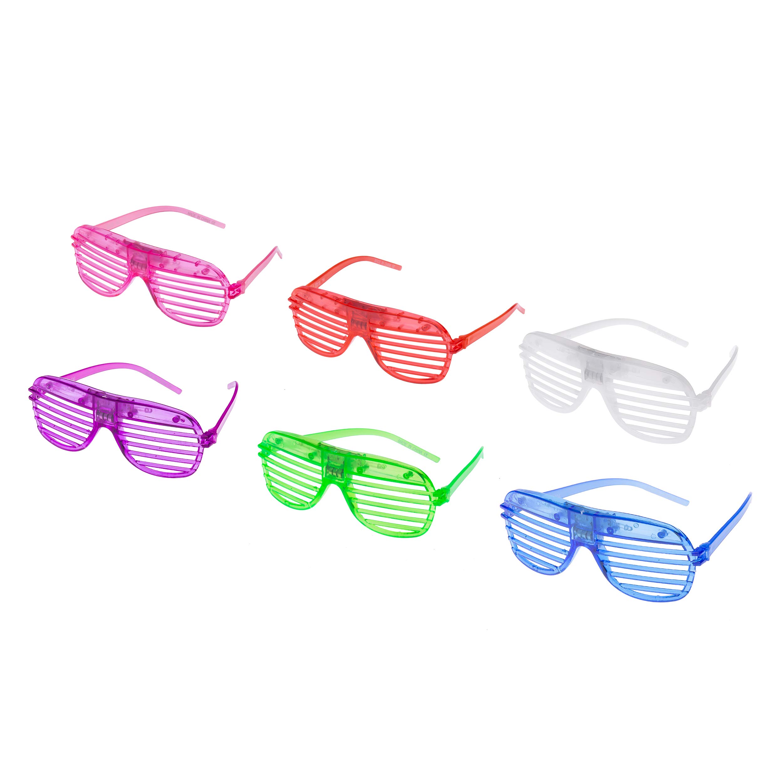 Ultra 50 Mixed Colours LED Shutter Glasses - Party Flashing Glasses with Lights - Neon Glasses Rave Accessories - Futuristic LED Glasses 6 Colour Rave Glasses - Light Up Glasses - Glow LED Sunglasses