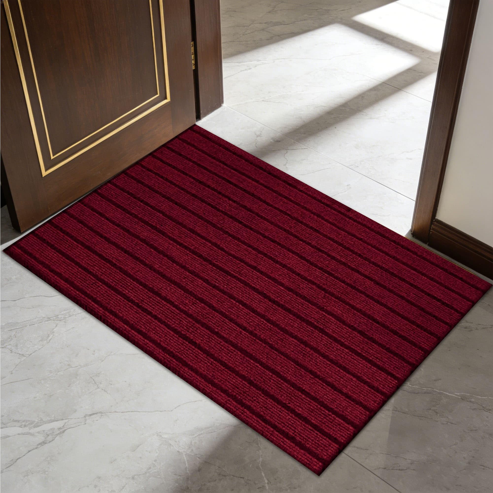 Tapis de porte pour entrée et patio, le paillasson rouge idéal pour les jours de pluie