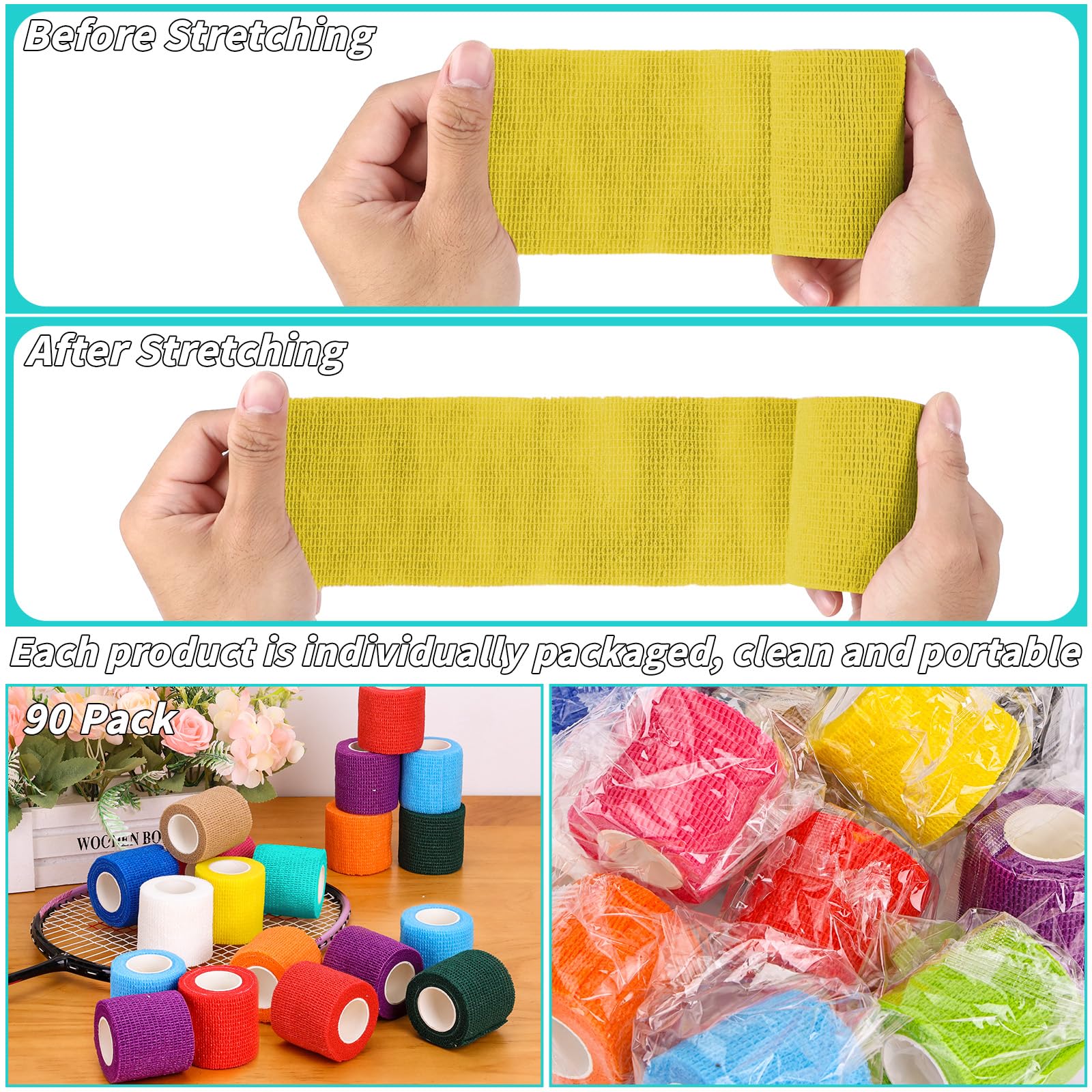 Colorful Self Adhesive Bandages - 90 Pack Bulk -3