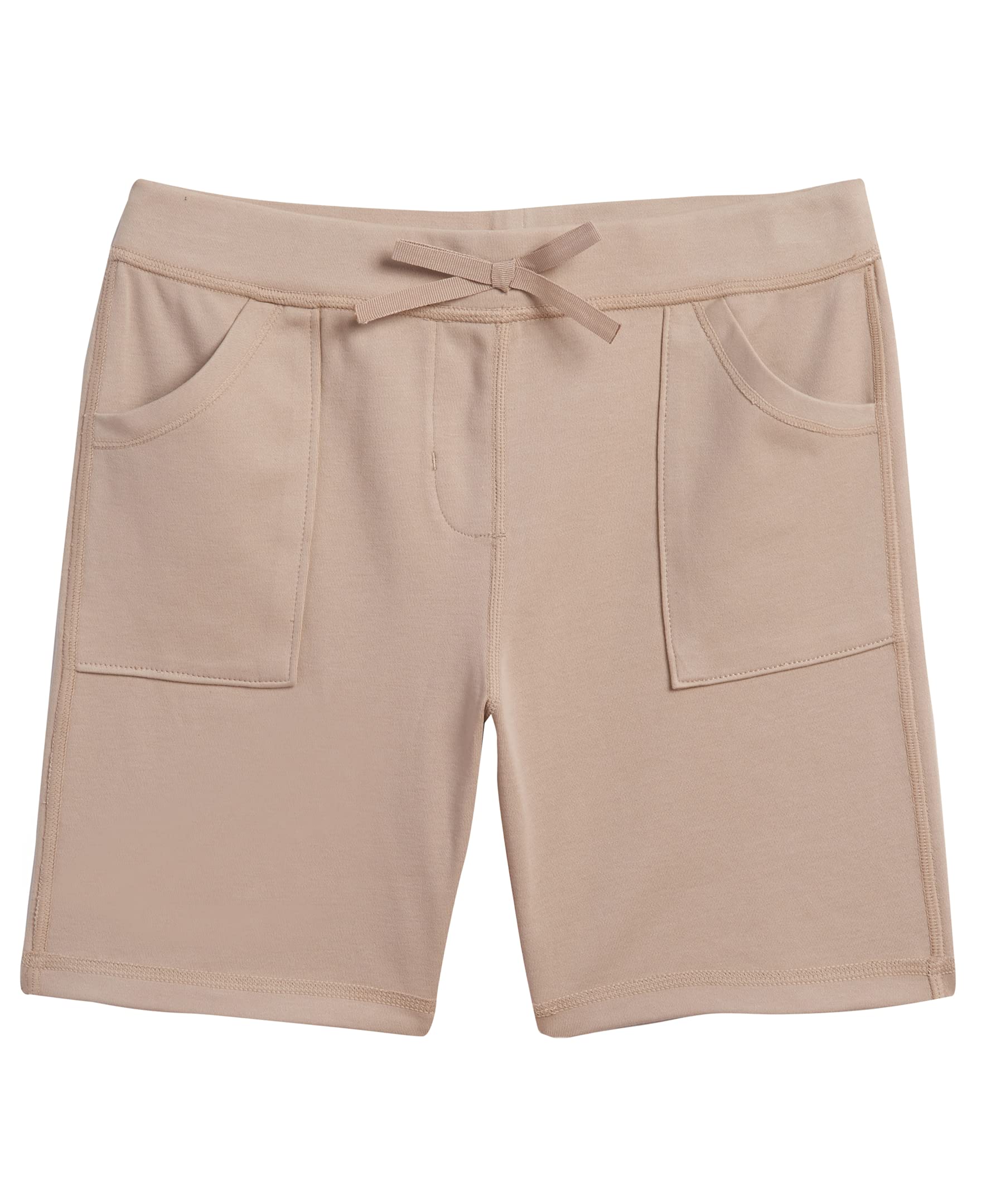 Nautica Girls' Big School Uniform Sensory-Friendly Soft Pull-On Short, Khaki, 12-14