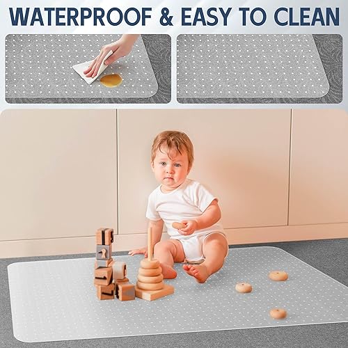 Miniatura 5 de Tapete grande para silla de oficina para alfombra, tapete de escritorio para sillas, antideslizante, rectangular de 40 x 60 pulgadas