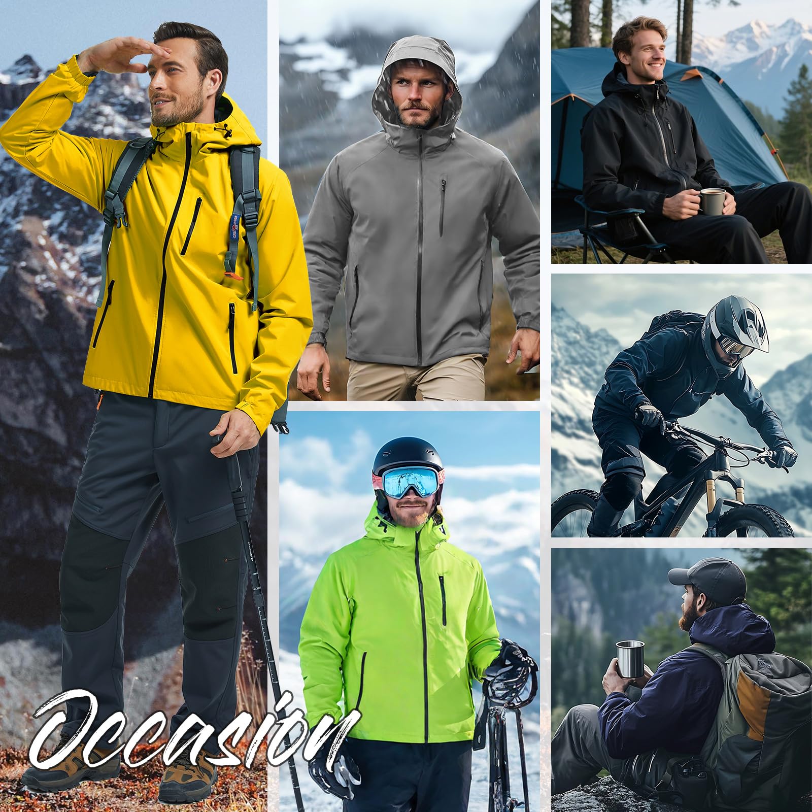 UMIPUBO Veste Imperméable Pour Homme Pluie Extérieure Coupe Vent Respirante Réfléchissante Blouson Légère Vêtements à Capuche Outdoor Cyclisme Plein air Voyage Course à pied Randonnée
