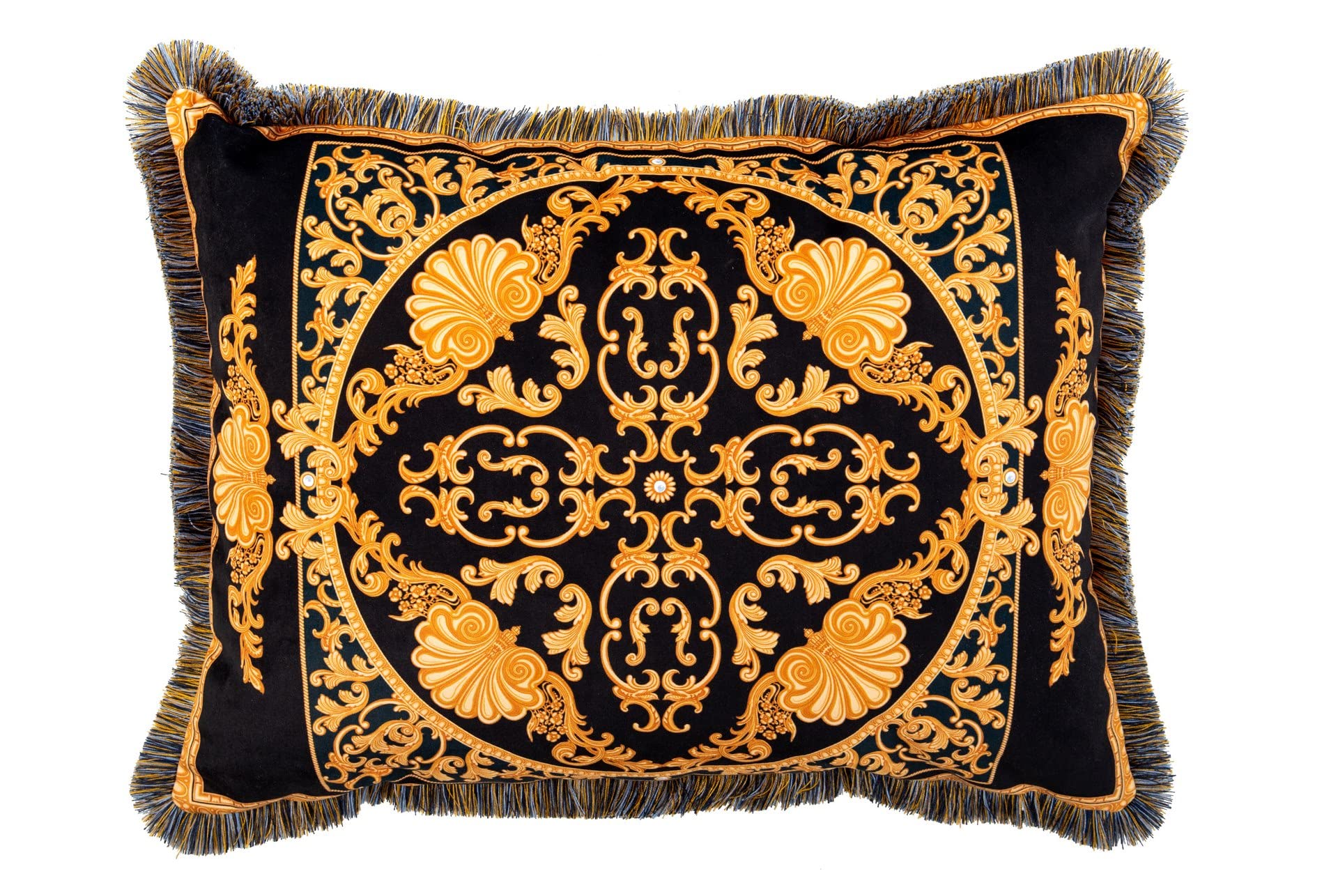 Coussin NEOBARROCO Velvet Adda Home 60x13x45 cm en velours bleu