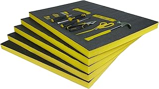 X - Espuma personalizable para caja de herramientas e inserto de equipo con plantilla, forro protector cortado a medida (600 mm X 420 mm X 30 mm - amarillo)