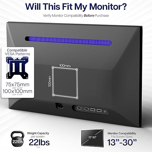 Vista 56 de VIVO Soporte de escritorio para monitor ultra ancho doble, soporte de acero totalmente ajustable, capacidad para 2 pantallas de computadora de hasta